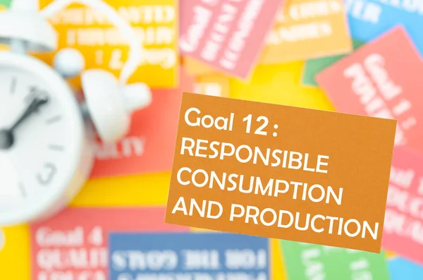 Goal Responsible Consumption Production Sdgs Development Goals Environment Environment Development — Foto Stock
