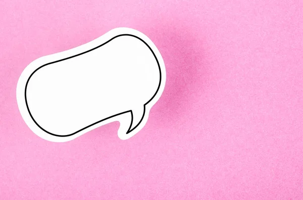 Beszédbuborék Másolási Tér Kommunikáció Beszélő Fogalmak Rózsaszín Színű Háttér — Stock Fotó
