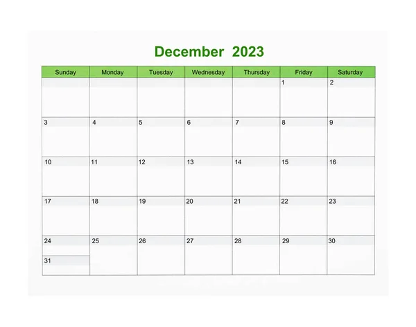 2023年12月2023年日历页 白色背景隔离 保存快捷方式 — 图库照片