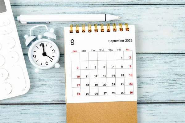 Setembro 2023 Calendário Mesa Mensal Para Organizador Planejar 2023 Ano — Fotografia de Stock