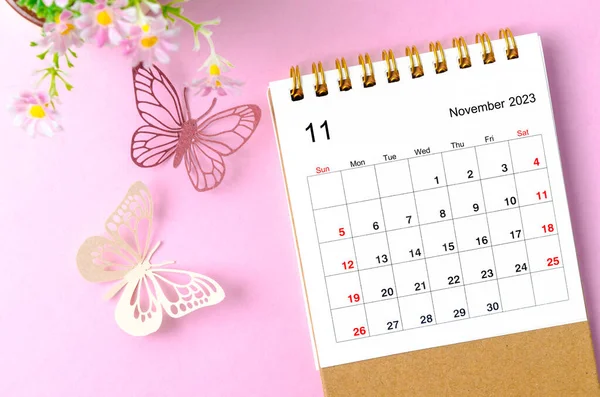 November 2023 Schreibtischkalender Für Den Veranstalter Planen Und Erinnern Und — Stockfoto