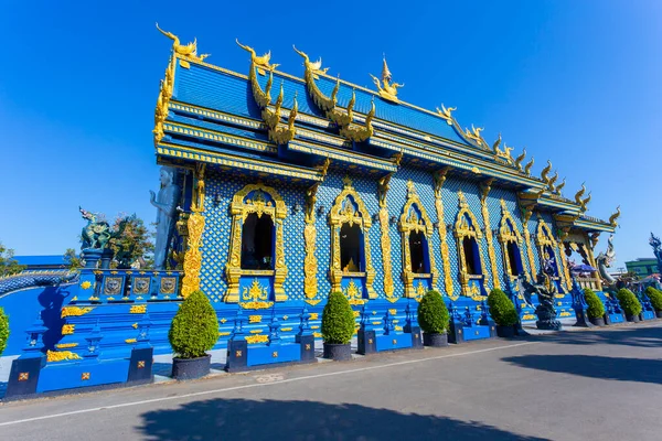 Wat Rong Suea Ten Templo Azul Estilo Thai Lanna Provincia — Foto de Stock