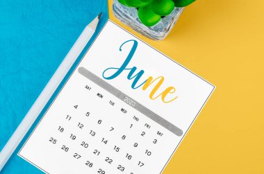 2023 Haziran 'ının takvimi. Güzel bir arka planı olan 2023 yılı..