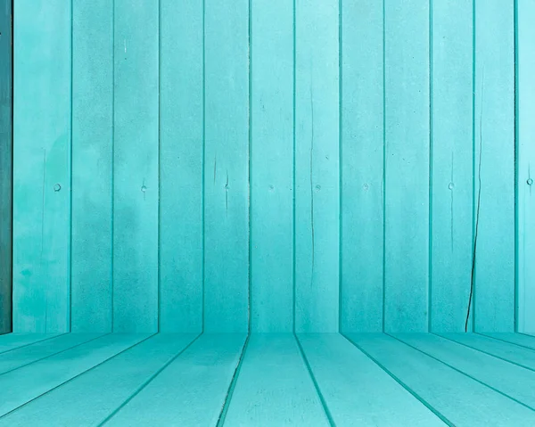 Beau Plancher Chambre Bois Couleur Turquoise — Photo