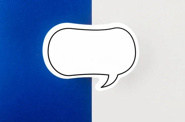 Bulă Vorbire Comunicare Spațiu Copiere Concepte Vorbire Fundal Albastru Alb — Fotografie, imagine de stoc