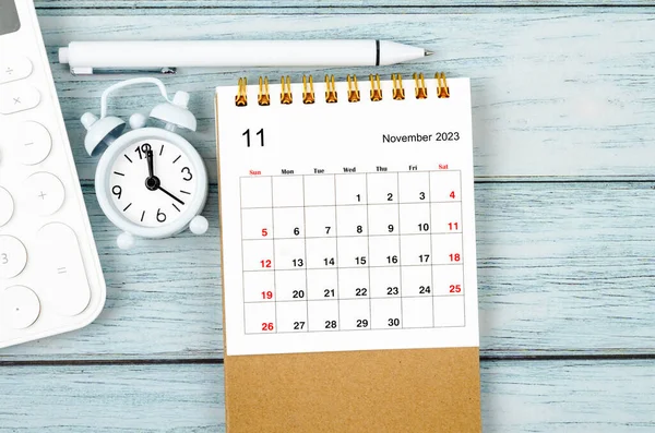 Novembro 2023 Calendário Mesa Mensal Para Organizador Planejar 2023 Ano — Fotografia de Stock