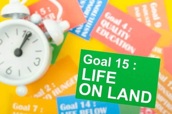 Mål Livet Land Utvecklingsmålen För Mål Miljöutvecklingskoncept — Stockfoto