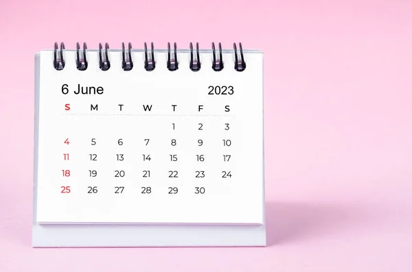 Junio 2023 Calendario Mensual Escritorio Para 2023 Años Sobre Fondo — Foto de Stock