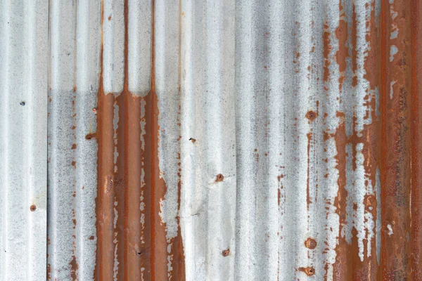 Rusty Zinc Sheet Texture Background Reddish Brown Stain Metallic Silver — Stock Photo, Image