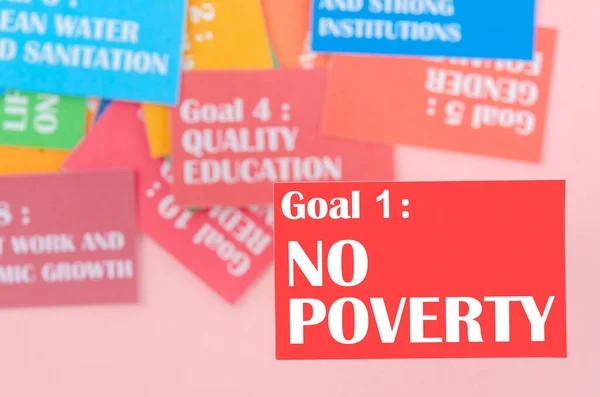 Mål Ingen Fattigdom Utvecklingsmålen För Mål Miljöutvecklingskoncept — Stockfoto