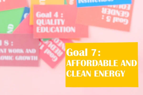 Mål Prisvärd Och Ren Energi Utvecklingsmålen För Mål Miljöutvecklingskoncept — Stockfoto