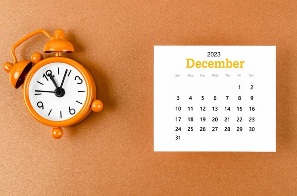 December 2023 Månadskalender För Arrangören Att Planera 2023 Med Väckarklocka — Stockfoto