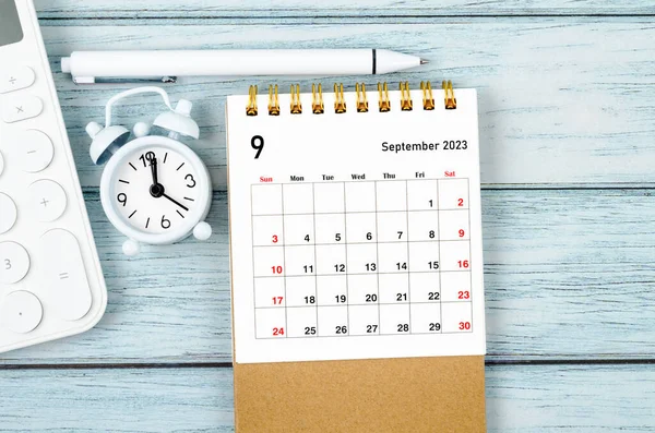 Setembro 2023 Calendário Mesa Mensal Para Organizador Planejar 2023 Ano — Fotografia de Stock