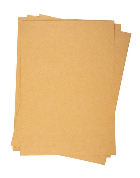 在白色背景上隔离的褐色纸板 节省裁剪路径 天然粗硬纸板质感 — 图库照片