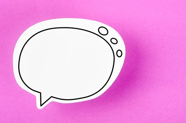 Beszédbuborék Másolási Tér Kommunikáció Beszélő Fogalmak Rózsaszín Színű Háttér — Stock Fotó