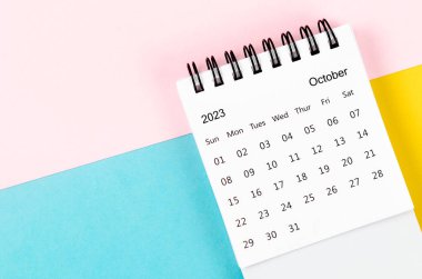 2023 Ekim Masa takvimi güzel bir arka plan 2023 yılı için.