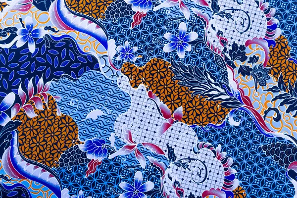 Färgglada Batik Tyg Textur Som Bakgrund Royaltyfria Stockbilder