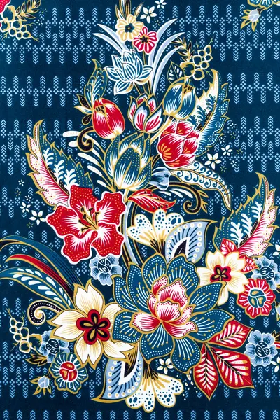 Färgglada Batik Tyg Textur Bakgrund Stockbild