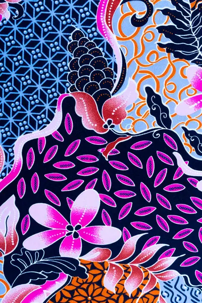 Bela Arte Malaia Indonésia Batik Padrão Imagens Royalty-Free
