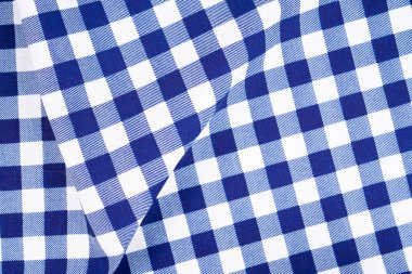 Mavi kareli pamuklu kumaş kumaş dokusu