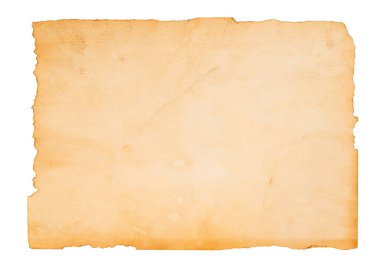 Beyaz arkaplan üzerindeki yırtık eski kağıt, kırpma yolunu kaydet.