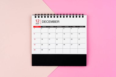 Aralık 2024 Pembe arkaplan takvimi.. Planınız için yıllık takvim sayfası.