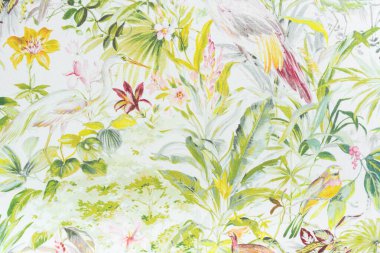 Klasik Doğa Çiçek desenli tekstil.