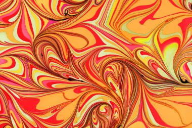 Arkaplan olarak soyut bir Marbling sanatı, su dokusu üzerine sıvı boya.