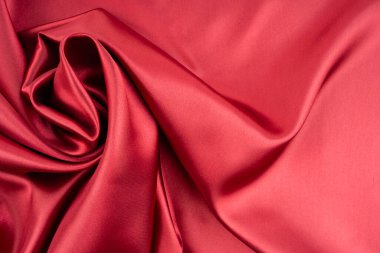 Kırmızı kumaş kumaş dokusu arka plan. Lüks arkaplan tasarımı.