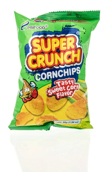 Winneconne April 2023 Package Prifood Super Crunch Corn Chips Isolated — Stock Photo, Image
