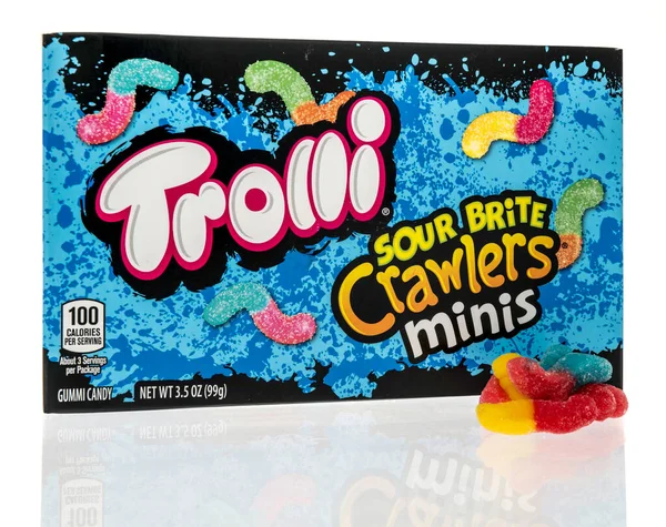 Winneconne Abril 2023 Paquete Trolli Sour Brite Crawlers Minis Candy — Foto de Stock
