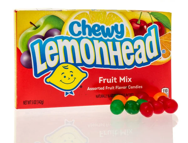 Winneconne April 2023 Package Chewy Lemonhead Fruit Mix Candy Isolated — Stock Photo, Image