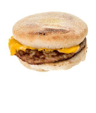 Winneconne, WI - 20 February 2024: A package of McDonalds sausage, egg, and cheese Mcmuffin on an isolated background. clipart