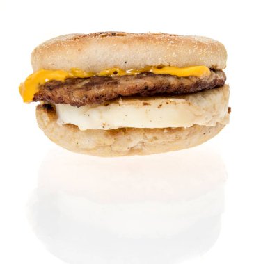 Winneconne, WI - 20 February 2024: A package of McDonalds sausage, egg, and cheese Mcmuffin on an isolated background. clipart
