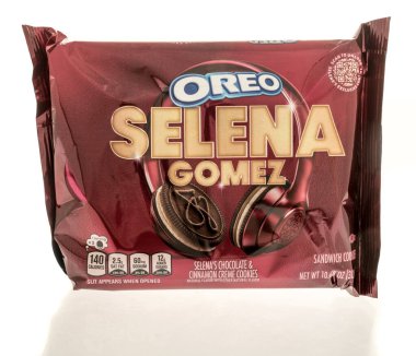 Winneconne, WI - 15 June 2025: A package of Oreo Selena Gomez cinnamon cookies on an isolated background.