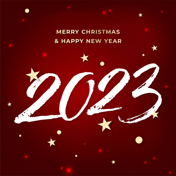 Greeting Card Christmas New Year 2023 Happy New Year Graphics — Stock Vector