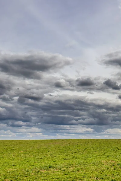 Spring Landscape Green Meadow Cloudy Sky Czech Republic Europe — Stock Photo, Image