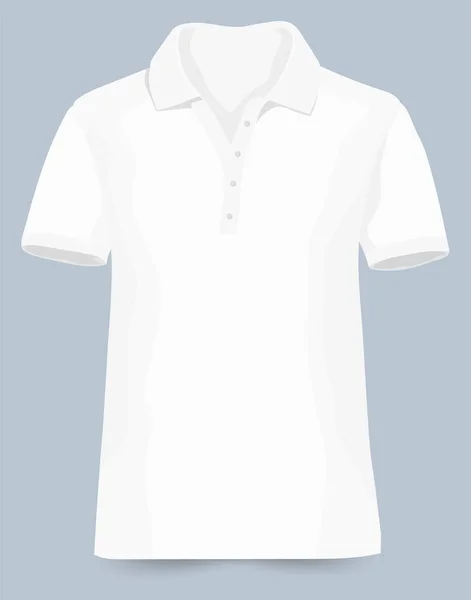 Modelo Camiseta Gola Branca Branco Ilustração Vetorial —  Vetores de Stock