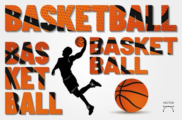 Varios Elementos Gráficos Sobre Tema Basketball Para Diseño Deportivo Ilustración — Vector de stock