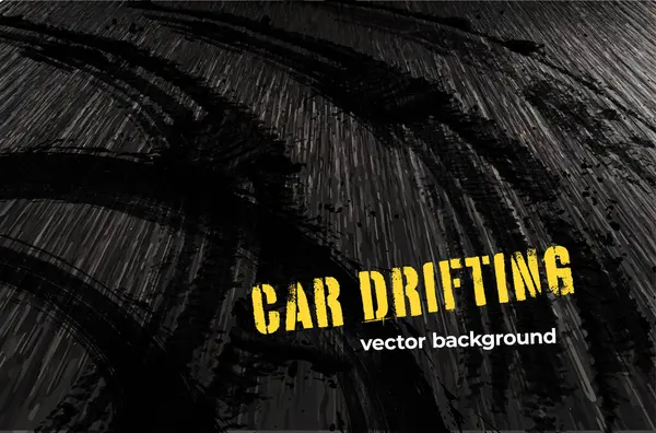 Fondo Grungy Oscuro Con Pistas Neumáticos Abstractos Para Rally Carreras — Archivo Imágenes Vectoriales
