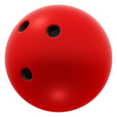 Üç parmak deliğinden oluşan parlak kırmızı bir bowling topu kavramak için mükemmel. Hayranlar ve yarışmalar için klasik bowling aksesuarının ideal bir temsili..