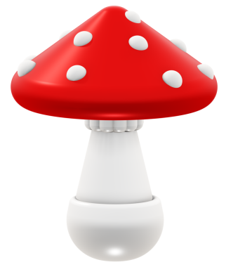 Beyaz noktalı üç boyutlu sineksi mantarın hoş bir tasviri, temiz temellerle tasarlanmış, doğa ve büyüleyici temalar etrafında odaklanmış sanatsal projeler için uygun. İzole edilmiş.