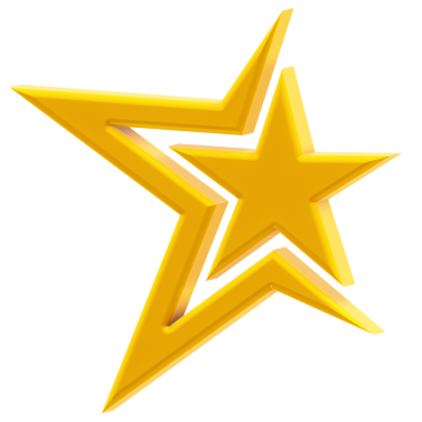 Üç boyutlu görünümlü, canlı sarı yıldız tasarımı, keskin açılar ve modern soyut stil, çeşitli yaratıcı projeler ve kullanım alanları için mükemmel. İzole edilmiş.