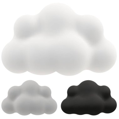 Yumuşak bulutların, yuvarlak formlarını ve nazik gölgelerini, doğa ve hava durumuyla ilgili yaratıcı projeler ve tasarımlar için mükemmel bir şekilde gösteren görsel olarak çekici bir tasviri. Vektör illüstrasyonu.