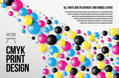 Değişik baskı uygulamalarında enerji, yaratıcılık ve modern estetik aktarımı için mükemmel, canlı CMYK renkleri ve renkli çemberleri içeren çarpıcı tasarım.
