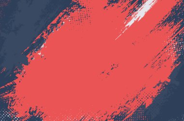 Metnin ve tasarımın için Grungy yarım ton kırmızı ve mavi arkaplan - vektör çizimi