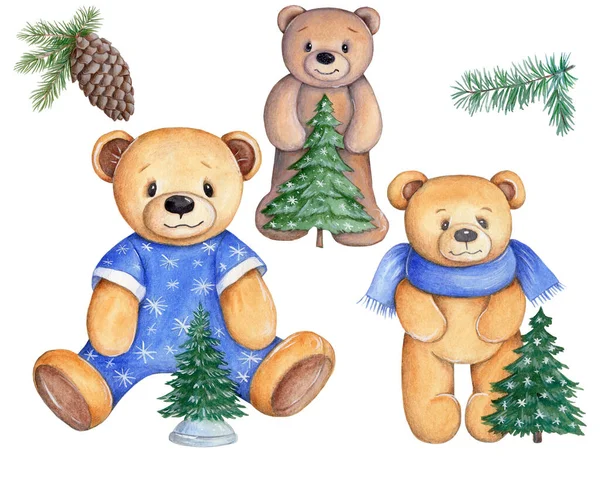 태어난 크리스마스 나무에 스러운 귀여운 크리스마스 크리스마스 Children Design 손으로 — 스톡 사진