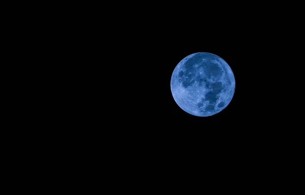 Prawdziwe Zbliżenie Fotografowania Super Niebieski Księżyc Sierpnia 2023 — Zdjęcie stockowe