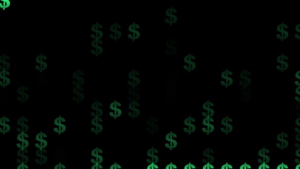 Groene Dollartekens Het Scherm — Stockvideo