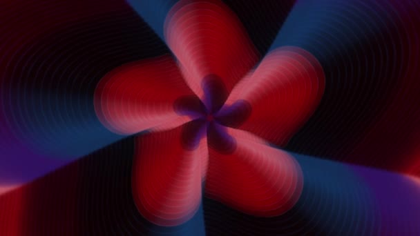 抽象的な3D催眠術ケルドスコープ魔法の花の動き — ストック動画